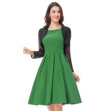 Belle Poque Femmes Vert Vert Vert Rétro Robe Décontractée Robe 50s Vintage Dress Up Vestidos BP000091-5